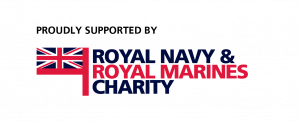 The words "Proudly Sponsored By" in black above the logo for the RNRMC, which is a Union Jack on the left side with the words "Royal Navy & Royal Marines Charity" on the left. | VOS