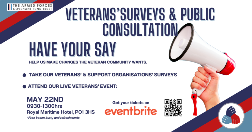 Have your say in the VPPPSE Veterans' Survey & Public Consultation live event on 22 May!